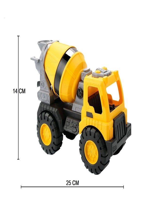 Globular Dig Dump Dumper Cement Mixture Vehicle Construction Engineering Truck Toy for Kids, Unbreakable Push and Go Truck for Kids Pull Back Pack of 3 - Image 3